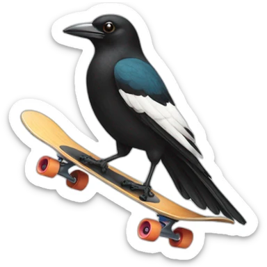 magpie on a skateboard sticker