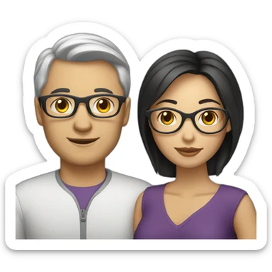 Caucasian-couple-with-dark-hair-woman-with-glasses sticker