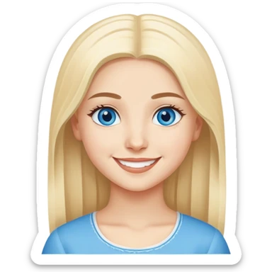 Turkish Konya blond girl blue eyes with a Beautiful finish smiles cute  sticker