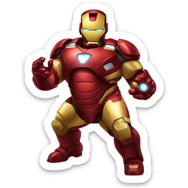 Iron Man being fat as hell while eating wings sticker