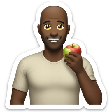 Man eating apple sticker