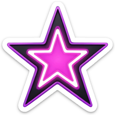 neon cyberpunk style star sticker