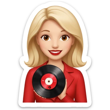 Vinyl Record Collector woman sticker