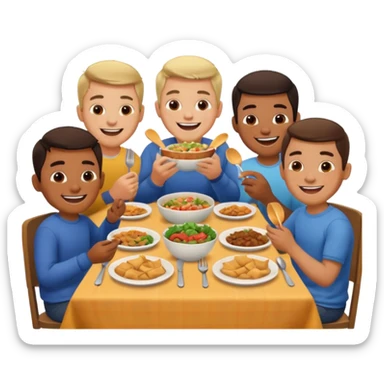 dia de jantar com amigos de infancia, mas so homens sticker