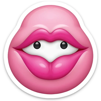 pink kiss mark sticker