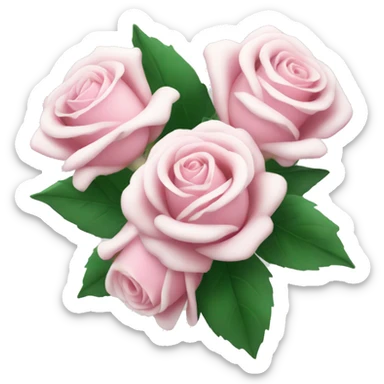 pink white roses bouquet  sticker