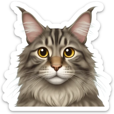 Maine Coon with a stupid face sticker