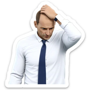 thoughtful pose in white shirt sticker