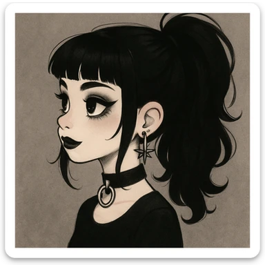 cute goth  profile girl sticker
