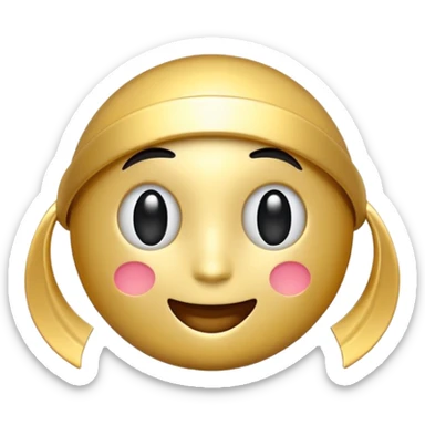 Modern and stylish emoji designed from AI symbol with shiny gold color sticker