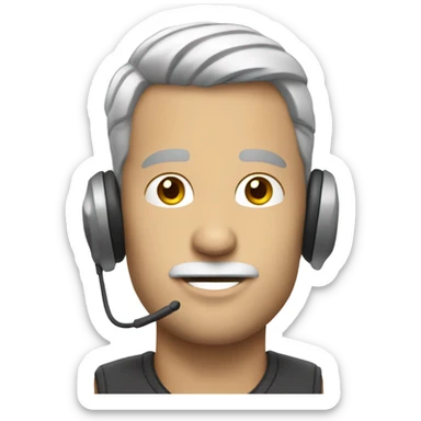 Ugly white dude wearing headset  sticker