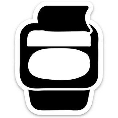 A sauce in a fast food packaging with a red background sticker