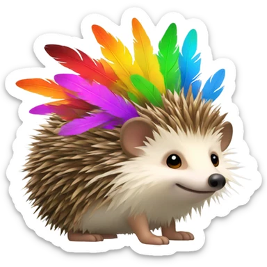 A hedgehog with wings sticker