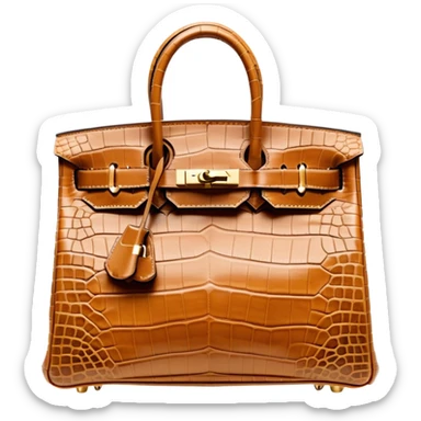front camel crocodile hermes birkin bag sticker