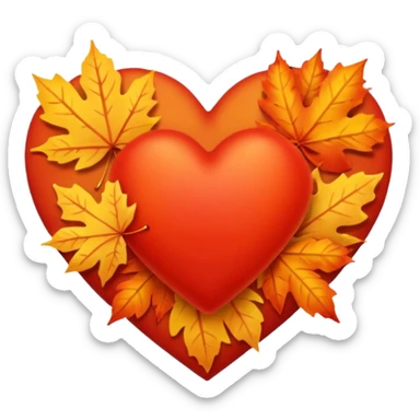 Autumn heart sticker