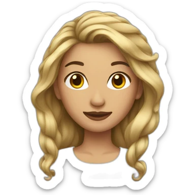 Woman châtain hair sticker