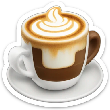 Cappuccino with green foam sticker