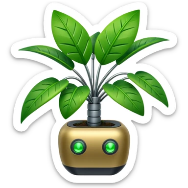 robotic house plant sticker