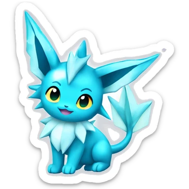 Kawaii Gorgeous Beautiful Shiny Sparkly Vaporeon-Glaceon-Pokémon full body sticker
