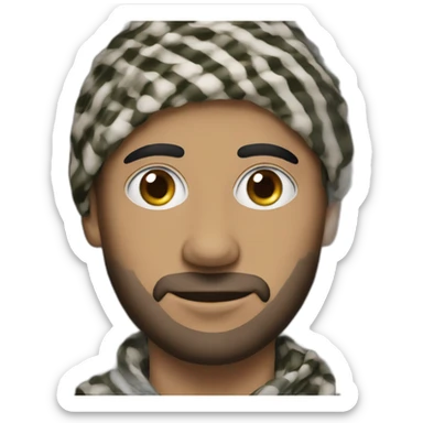 Keffiyeh only eyes showing brown male sticker