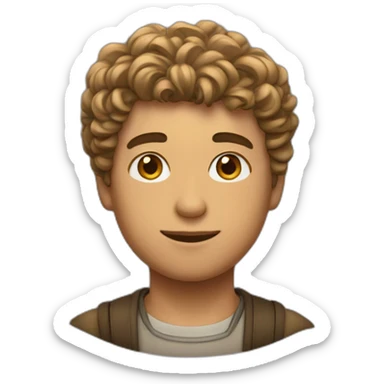 garcon bronzé et cheveux frisés sticker