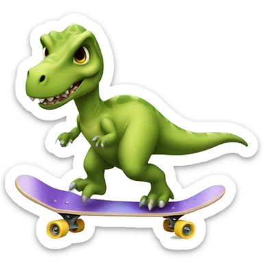 Dinosaur on skateboard sticker