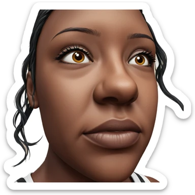 realistic portrait of dark-skinned girl sticker