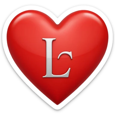 The letters l + f in a heart sticker