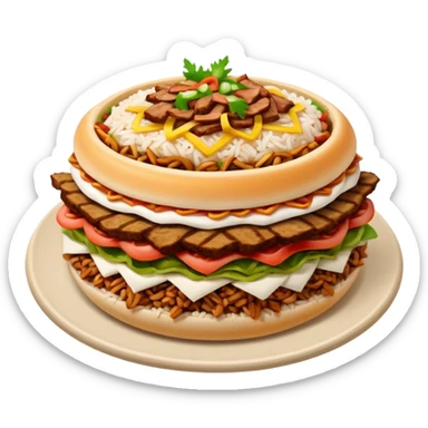 rice topped with döner sticker