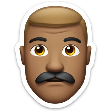 muscular man, mustache sticker