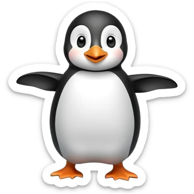 A cute penguin waddles happily across the ice, spreading joy with every step sticker