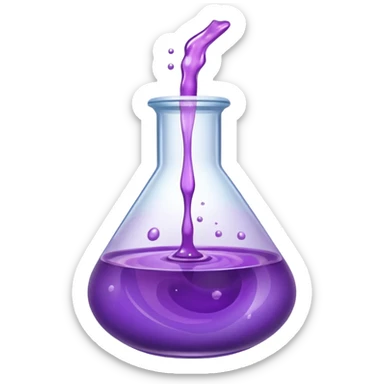 chemistry glass with purple liquid sticker