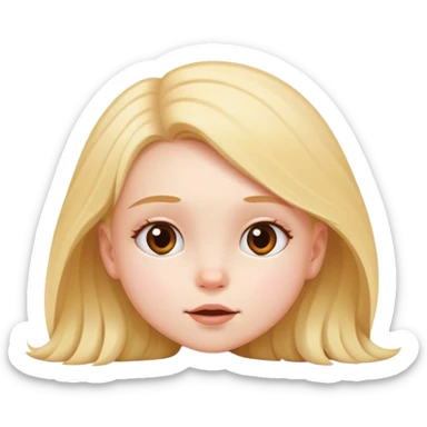 little girl lying on the ground looking forward sticker