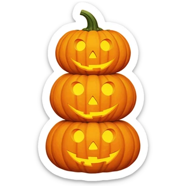 Pumpkin Stack – Three pumpkins stacked like a tower lantern sticker