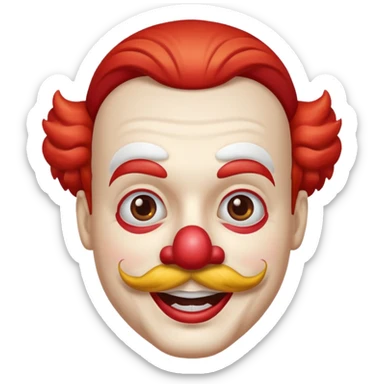clowns with mustache sticker