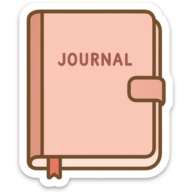 flat toon light pink journal sticker