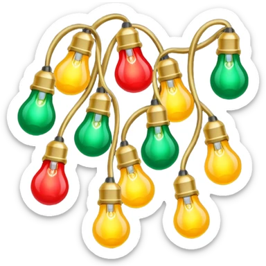 Christmas lights strang sticker