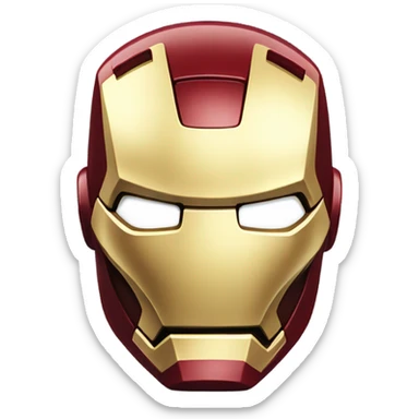 3d render iron man emoji face  sticker
