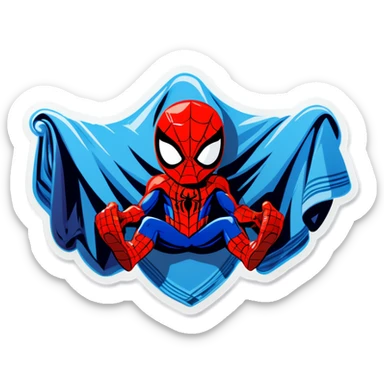 Spiderman in a towel sticker