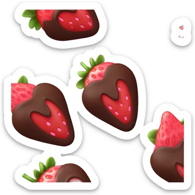One Chocolate strawberry with pink drizzle sticker