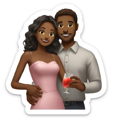 Romantic date for stunningly beautiful couple sticker