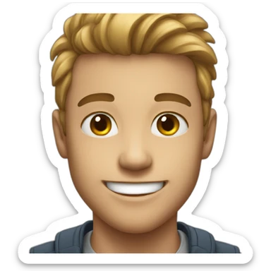 young man smile sticker