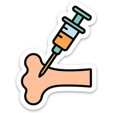 procedimento de punção intraóssea com cores suaves e contornos sticker
