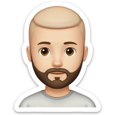 boy with beard and shaved hair
 sticker