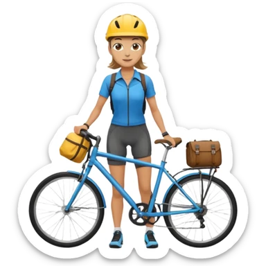 Urban Bike Courier woman  sticker