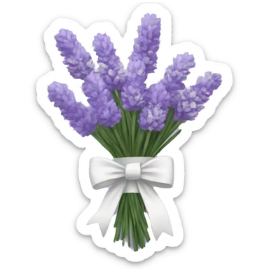 Lavender bouquet tied with white ribbon sticker