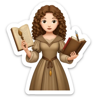 medieval female poet sticker