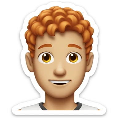 Red haired teen boy with a crooked eye sticker