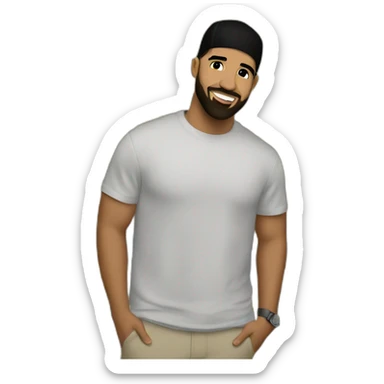 Drake with caps sticker