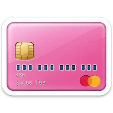 pink credit card sticker